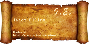 Ivicz Ellina névjegykártya